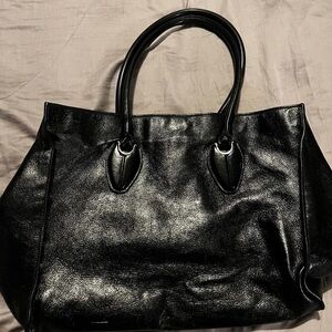 Tod's Shiny Black Leather Tote
